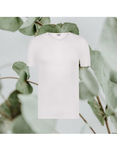 Beeren Heren T-shirt V-Neck Green Comfort M181 Wit