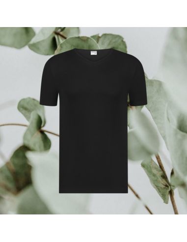 Beeren Heren T-shirt V-Neck Green Comfort M181 Zwart