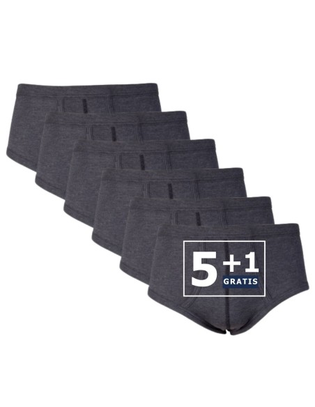 Beeren Heren slip met gulp 6Pack Antraciet Zwart