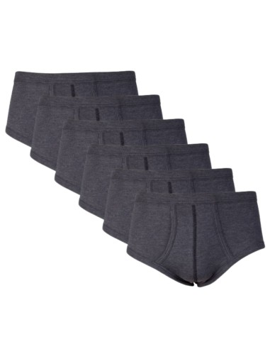 Beeren Heren slip met gulp 6Pack Antraciet Zwart