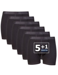 Beeren Heren boxershort Dylan 6Pack Zwart |5+1 Gratis|