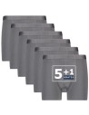 Beeren Heren boxershort Roger 6Pack Antraciet