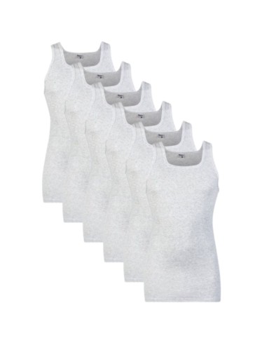 Beeren Heren singlet M3000 6Pack Grijs