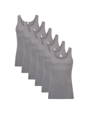 Beeren Heren singlet M3000 6Pack Donker Grijs