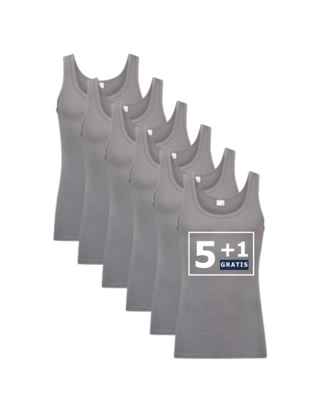 Beeren Heren singlet M3000 6Pack Donker Grijs