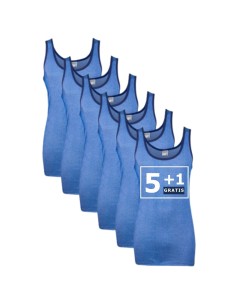 Beeren Heren singlet M2000 6Pack Blauw