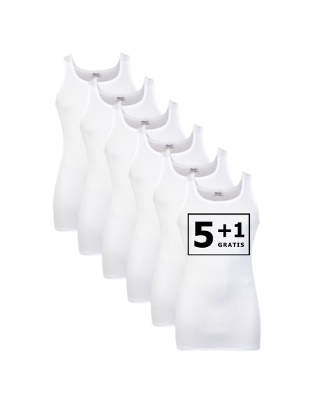 Beeren Heren singlet Briljant 6Pack Wit