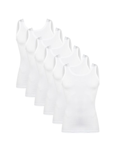 Beeren Heren singlet Young (zachte micro stof) 6Pack Wit