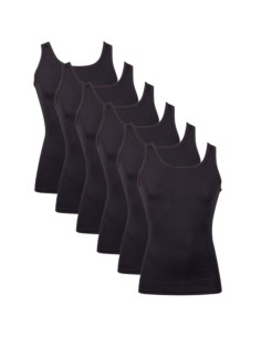Beeren Heren singlet Young (zachte micro stof) 6Pack Zwart