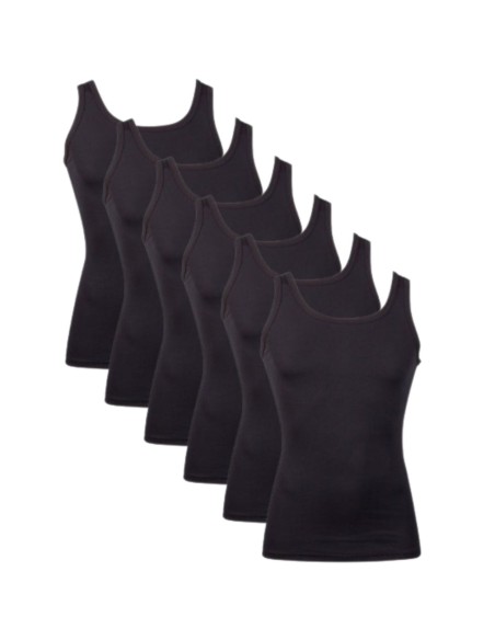 Beeren Heren singlet Young (zachte micro stof) 6Pack Zwart