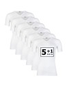 Beeren Heren T-shirt V-hals en K.M. M3000 6Pack Wit