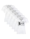 Beeren Heren T-shirt met diepe V-hals M3000 6Pack Wit