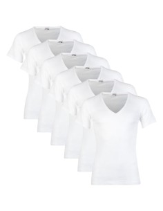 Beeren Heren T-shirt met diepe V-hals M3000 6Pack Wit