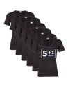 Beeren Heren T-shirt met diepe V-hals M3000 6Pack Zwart