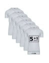 Beeren Heren Extra lang T-shirt met V-hals M3000 6Pack Wit