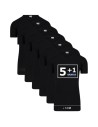 Beeren Heren Extra lang T-shirt met V-hals M3000 6Pack Zwart