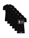 Beeren Heren Extra lang T-shirt met diepe V-hals M3000 6Pack Zwart