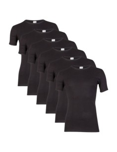 Beeren Heren T-shirt K.M. met O-hals M3000 6Pack Zwart