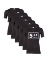 Beeren Heren T-shirt K.M. met O-hals M3000 6Pack Zwart