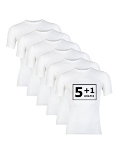 Beeren Heren T-shirt K.M. Young (zachte micro stof) 6Pack Wit