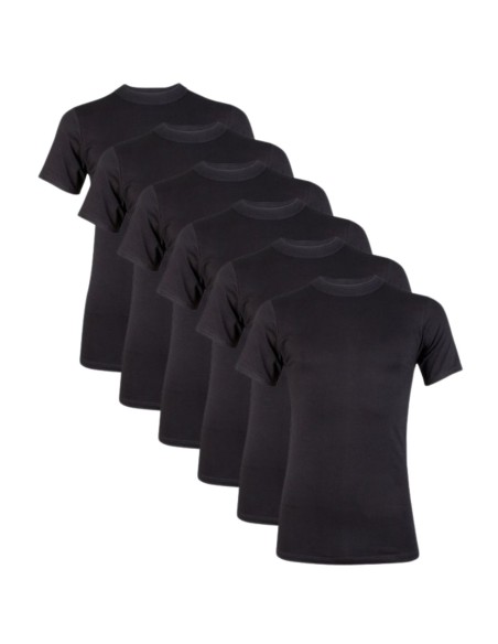 Beeren Heren T-shirt K.M. Young (zachte micro stof) 6Pack Zwart