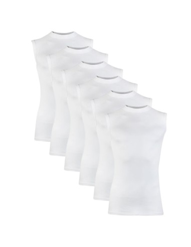 Beeren Heren mouwloos shirt M3000 6Pack Wit