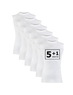 Beeren Heren mouwloos shirt M3000 6Pack Wit