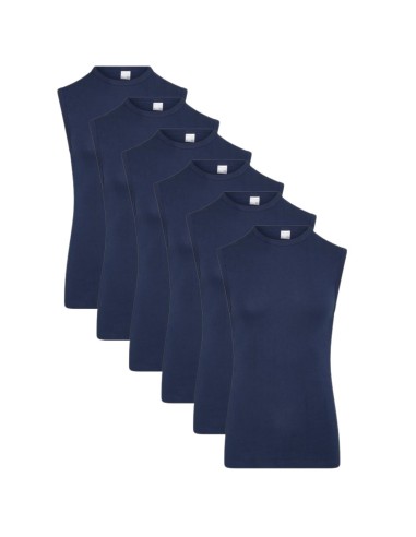 Beeren Heren mouwloos shirt M3000 6Pack Navy
