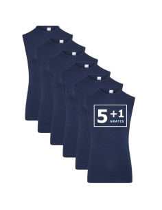 Beeren Heren mouwloos shirt M3000 6Pack Navy