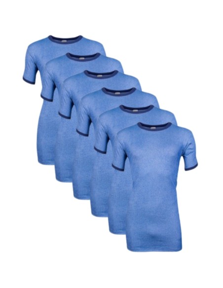 Beeren Heren hemd K.M. M2000 6Pack Blauw