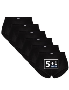 Beeren Dames heupslip (Midi) Briljant 6Pack Zwart