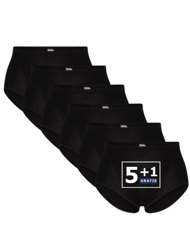 Beeren Dames heupslip (Midi) Briljant 6Pack Zwart