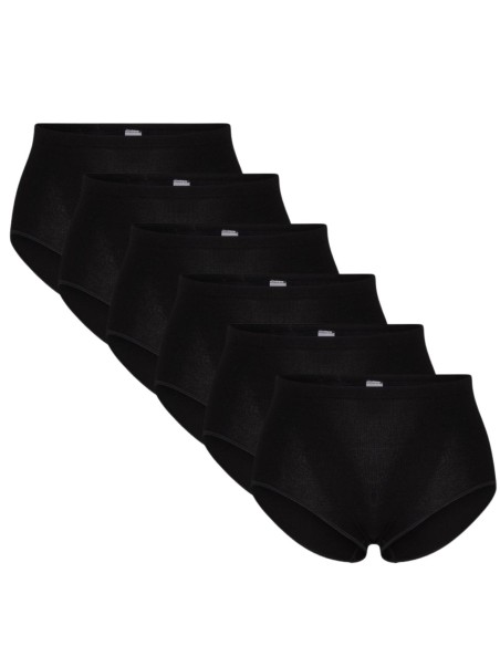 Beeren Dames heupslip (Midi) Briljant 6Pack Zwart Beeren Dames heupslip (Midi) Briljant 6Pack Zwart