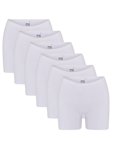 Beeren Dames boxershort Softly met lange pijp 6Pack Wit