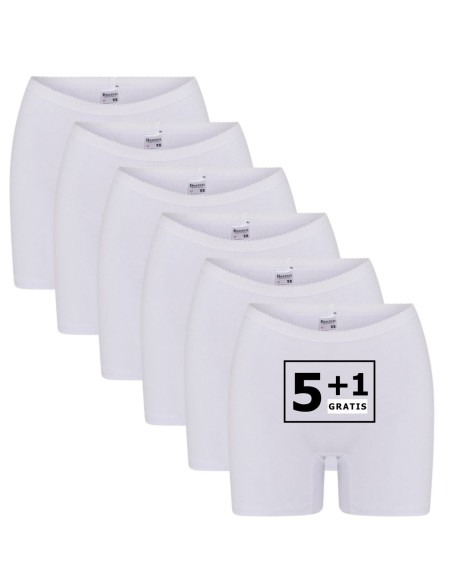 Beeren Dames boxershort Softly met lange pijp 6Pack Wit