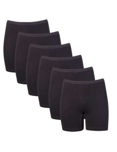 Beeren Dames boxershort Softly met lange pijp 6Pack Zwart