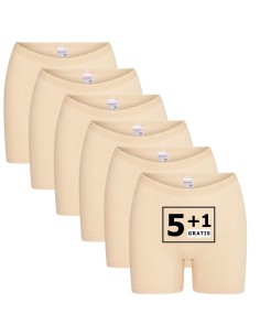 Beeren Dames boxershort Softly met lange pijp 6Pack Beige