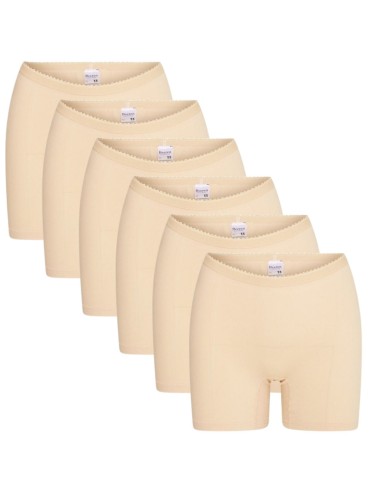 Beeren Dames boxershort Softly met lange pijp 6Pack Beige