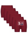 Beeren Dames boxershort Elegance met lange pijp 6Pack Rood