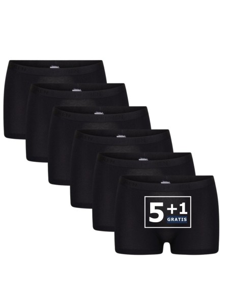 Beeren Dames boxershort Young 6Pack Zwart