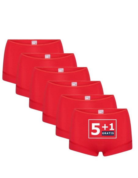 Beeren Dames Short Elegance 6Pack Rood Beeren Dames Short Elegance 6Pack Rood