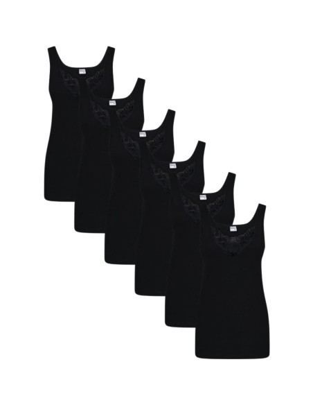 Beeren Dames hemd Viola 6Pack Zwart