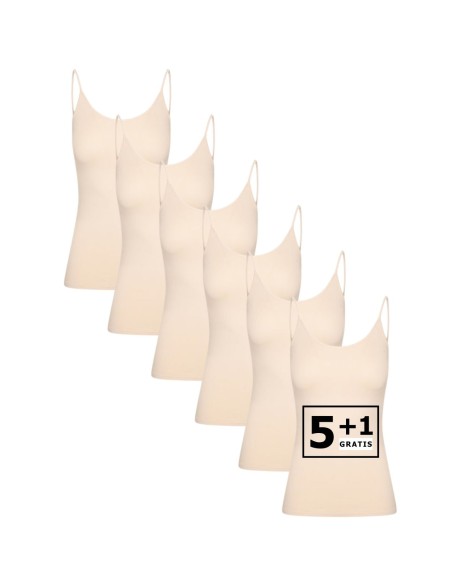 Beeren Dames Top Elegance 6Pack Beige