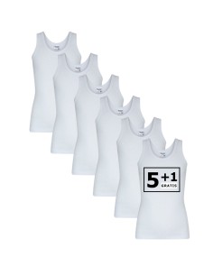 Beeren Jongens singlet M3000 6Pack Wit