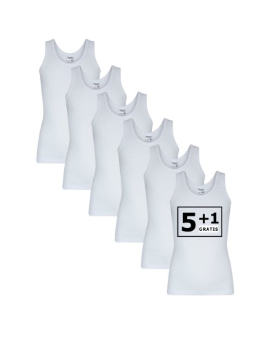 Beeren Jongens singlet M3000 6Pack Wit