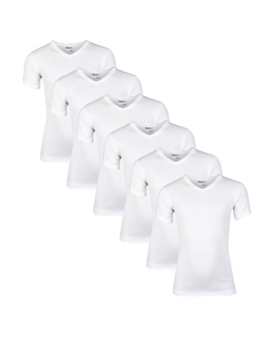 Beeren Jongens T-shirt V-hals M3000 6Pack Wit