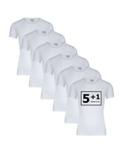 Beeren Jongens T-shirt ronde hals M3000 6Pack Wit