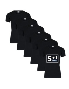 Beeren Jongens T-shirt ronde hals M3000 6Pack Zwart