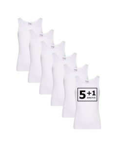 Beeren Jongens singlet Comfort Feeling 6Pack Wit