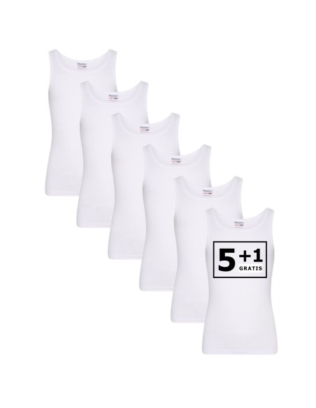 Beeren Jongens singlet Comfort Feeling 6Pack Wit